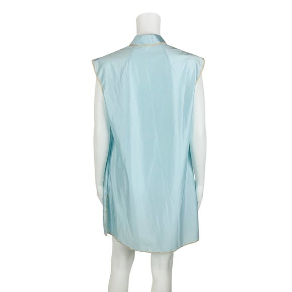 Vintage 60s Nightgown Baby Blue Rhinestone Cap Sleeves Nightie Dress - Picture 9 of 9